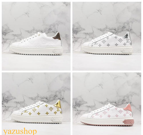 LOUIS VUITTON LV 19FW Time Out Sneakers Basse Coupe rhyton Ace plateforme Femmes Designer Chaussures Pour Femmes Sports En Cuir Casual De Luxe Sneaker Baskets Taille 35-40