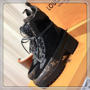 Bottes Laureate mode Plate-forme Boot Chaussures Femmes Mode Classique Vintage Chaussures à lacets Chaussures Femmes Louis vuitton LV 188