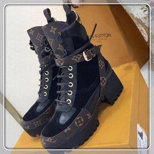 Bottes Laureate mode Plate-forme Boot Chaussures Femmes Mode Classique Vintage Chaussures à lacets Chaussures Femmes Louis vuitton LV 188